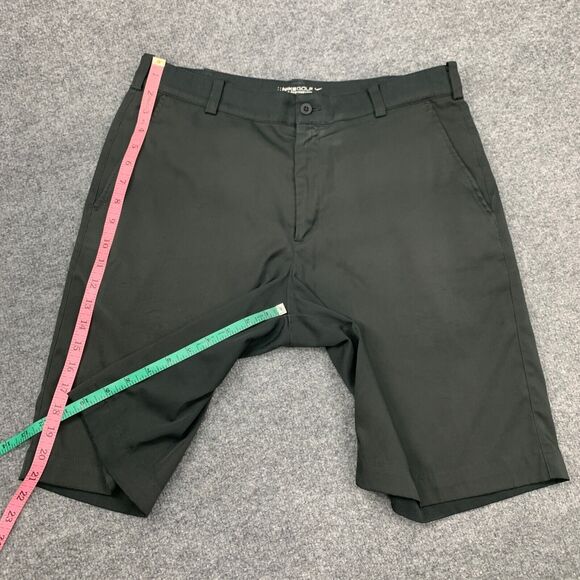 Nike Golf Shorts Mens 32 Black Tech Flat Front Golfing Dri Fit Tour Performance - Picture 8 of 15